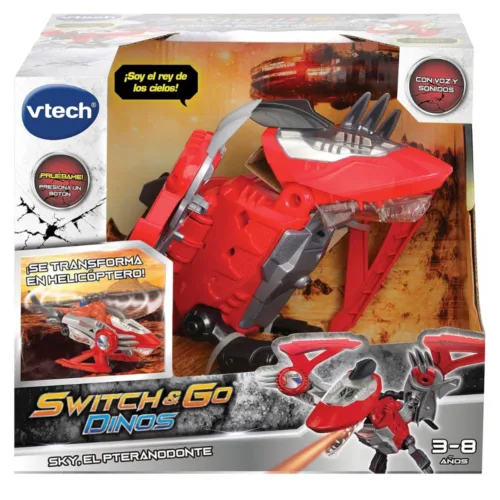 Sky Pteranodonte Switch&Go DINOS Rojo Vtech 80-197322