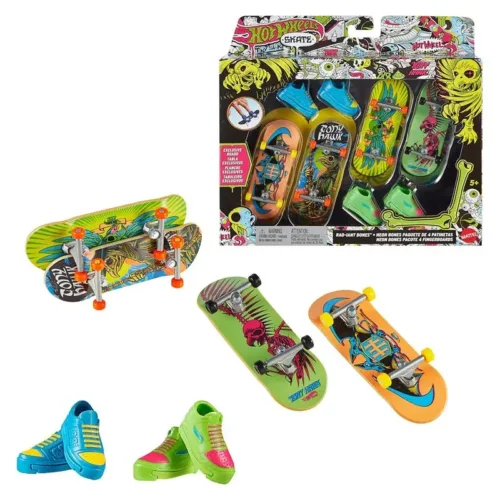 Pack tablas Hot Wheels Skate Calaveras fingerboard Tony Hawk HXK84 MATTEL