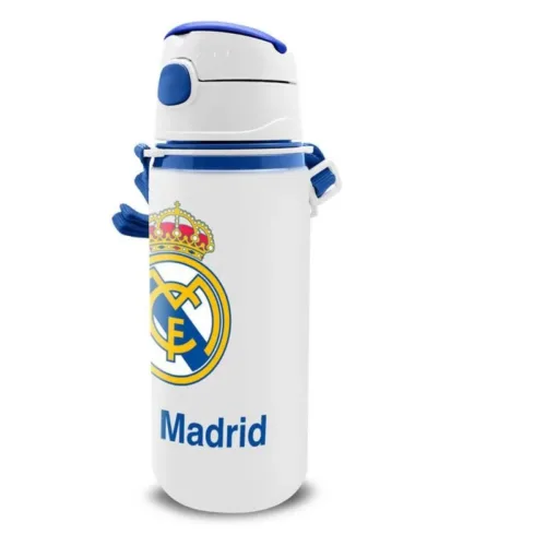 Cantimplora de aluminio blanca Real Madrid 600ml RM00005 KIDS EUROS