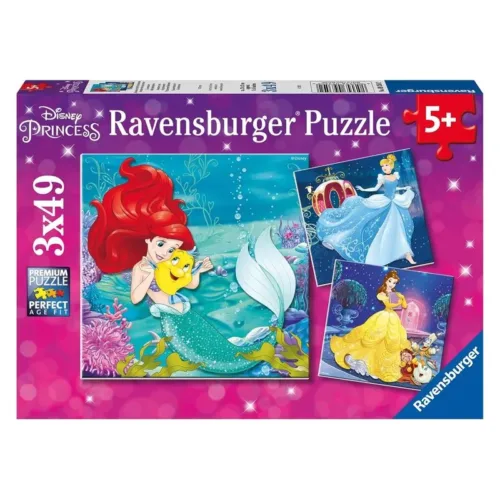 Disney Princesas 3 Puzzles de 49 Piezas 93502 RAVENSBURGER