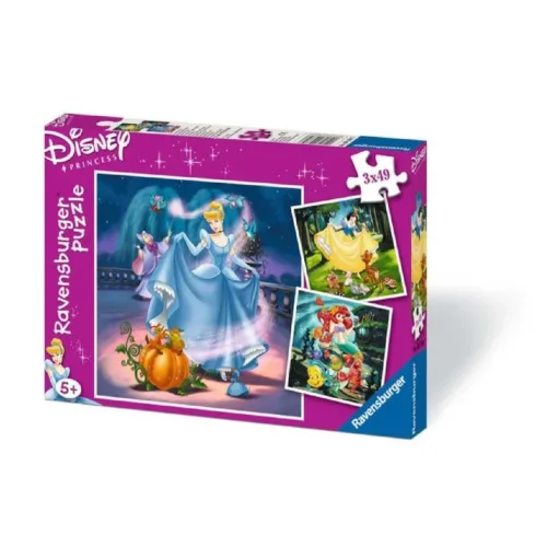 Disney Princesas 3 Puzzles de 49 Piezas 93397 RAVENSBURGER
