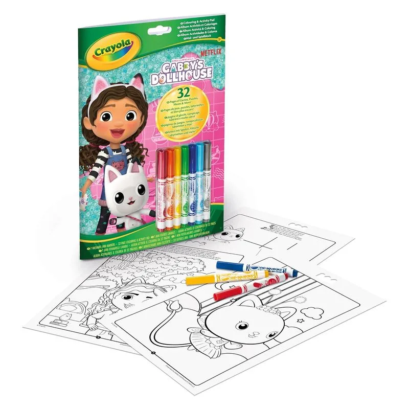 Álbum colorear con rotuladores mini La casa de muñecas de Gabby 04-7024 CRAYOLA