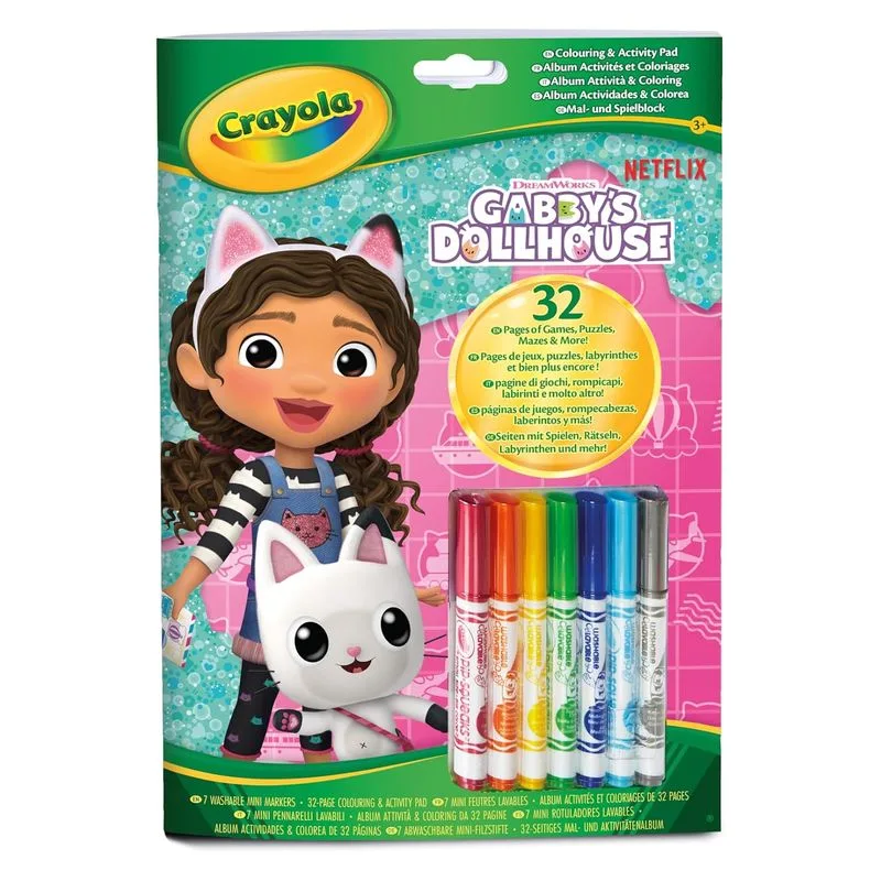 Álbum colorear con rotuladores mini La casa de muñecas de Gabby 04-7024 CRAYOLA - Imagen 2