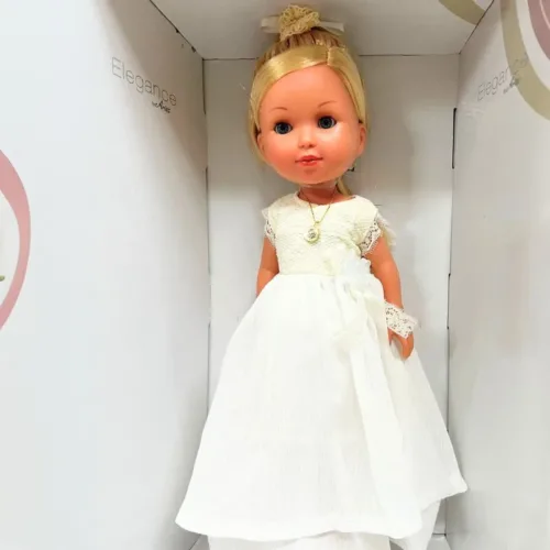 Muñeca de comunión rubia con lazo blanco 60294 ARIAS