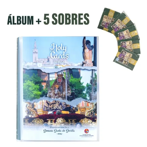Álbum Semana Santa Sevilla 2025 con cinco sobres Holycards 30009