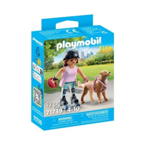 Playmobil 71739 My Life Figura Patinadora con Retriever