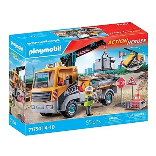 Playmobil Action Heroes Camión de Construcción con Grúa 71750