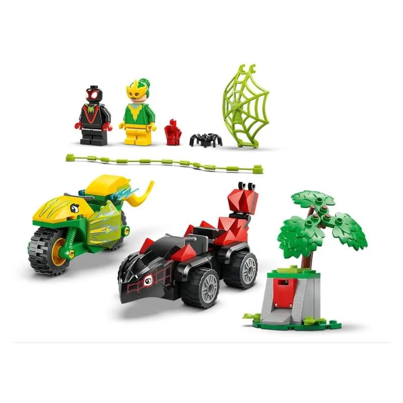 Lego Spidey Spin y electro duelo de vehículos dinosaurio 11198 - Imagen 2