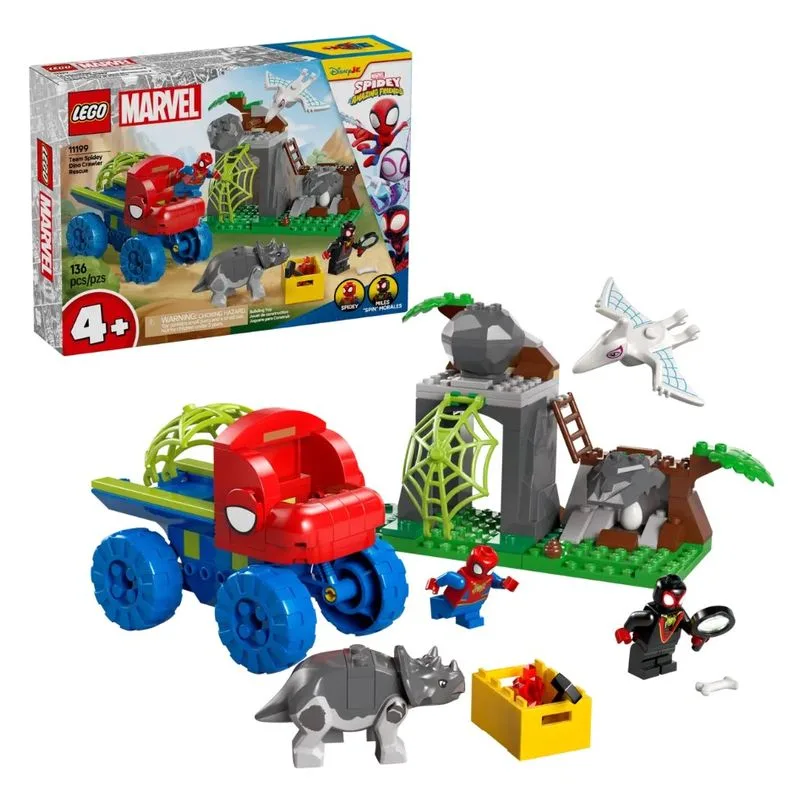 Lego Spidey equipo con todoterreno dino de rescate con Miles Morales 11199