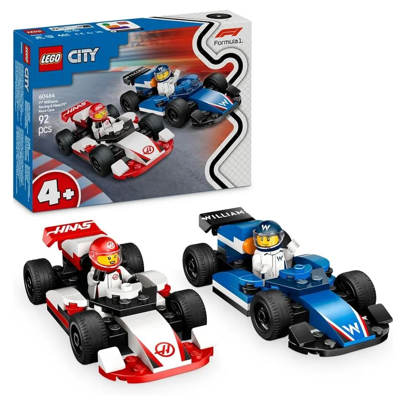 LEGO City 60464 Coches de F1 Williams Racing y Haas Set de Carreras