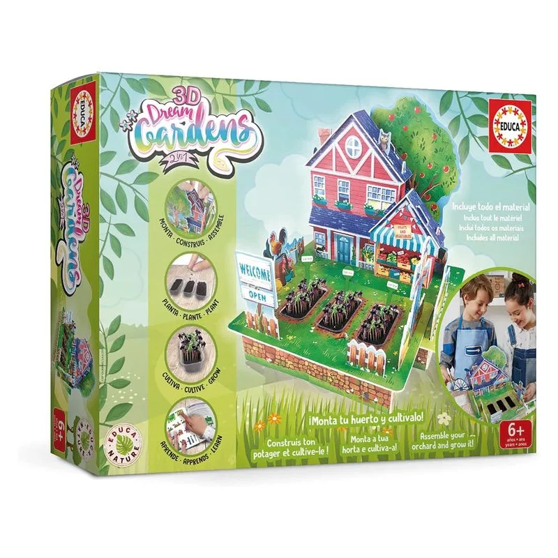 Puzzle 3D Dream Garden 2in1 Huerto con Piezas de Cartón 19470 EDUCA