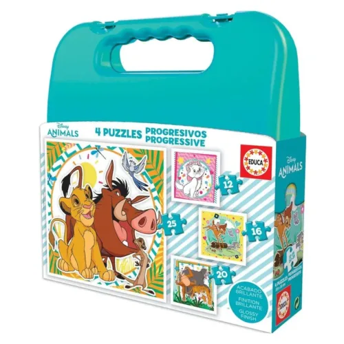Maletín Disney 4 Puzzles progresivos 12-16-20-25 Piezas 19309 EDUCA