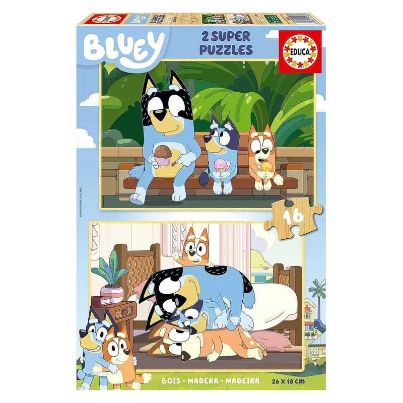 Set de 2 Puzzles Infantiles de Madera con 16 Piezas 19406 EDUCA