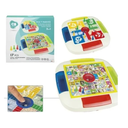 Juego de Mesa Parchis y Oca 2en1 con Dado Automático 43308 COLOR BABY