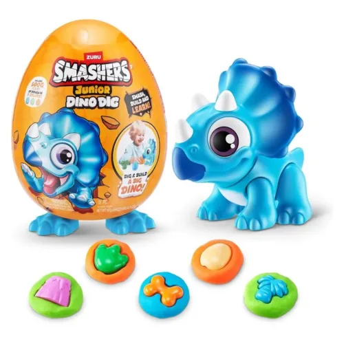 Smashers Junior Dino Dig Small Egg Triceratops Azul 74116-az ZURU