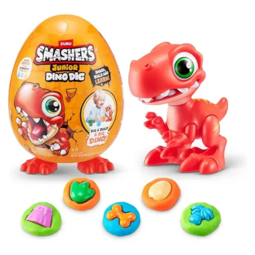 Smashers Junior Dino Dig Small Egg Raptor Rojo 74116-rj ZURU