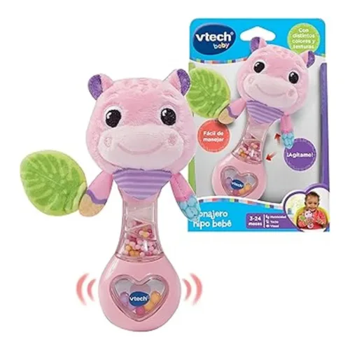 VTech – sonajero hipo bebé rosa ideal para manos pequeñas 80-577357