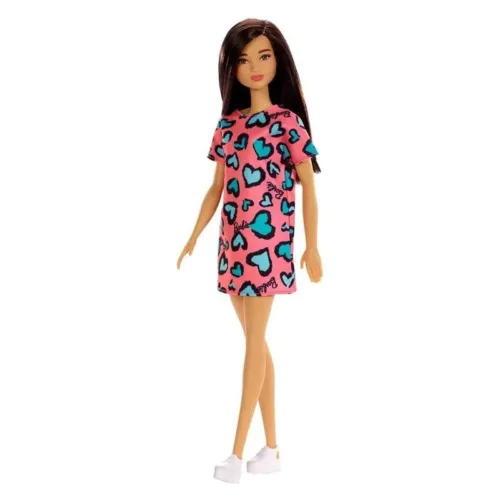 Barbie Morena con vestido rosa corazones GHW46sT7439 MATTEL