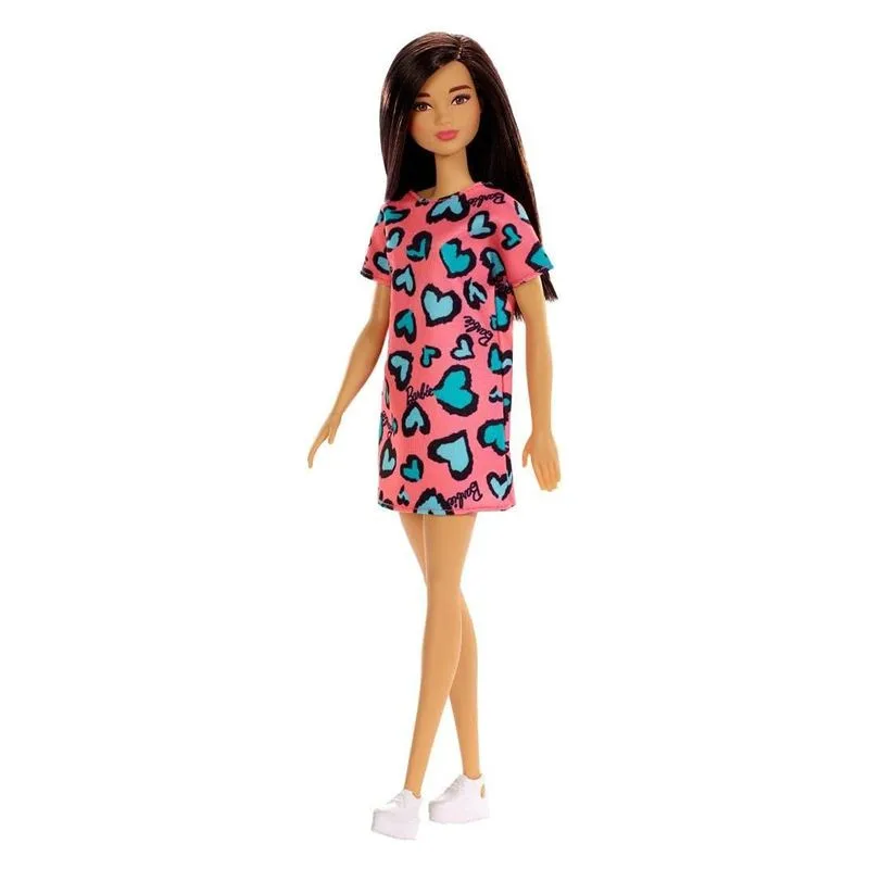 Barbie Morena con vestido rosa corazones GHW46sT7439 MATTEL