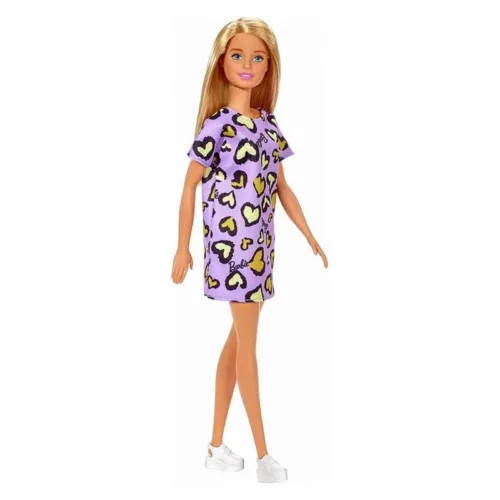 Barbie rubia vestido lila con corazones GHW49sT7439 MATTEL