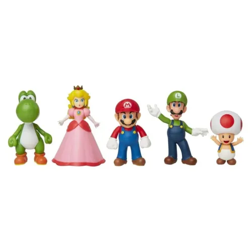 Pack de 5 Figuras Super Mario,Luigi,Peach,Toad,Yoshi 400904 JAKKS