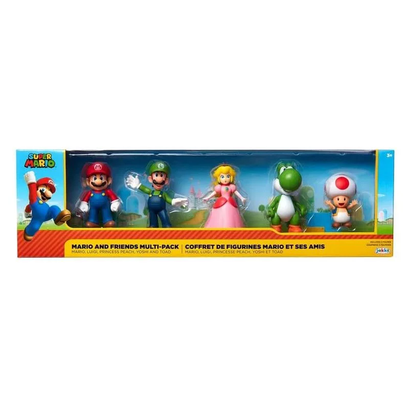 Pack de 5 Figuras Super Mario,Luigi,Peach,Toad,Yoshi 400904 JAKKS - Imagen 2