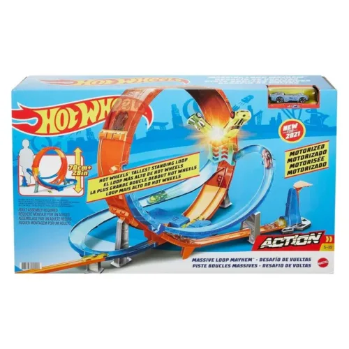 Hot Wheels Pista de Coches Desafío con Looping HCB00 MATTEL