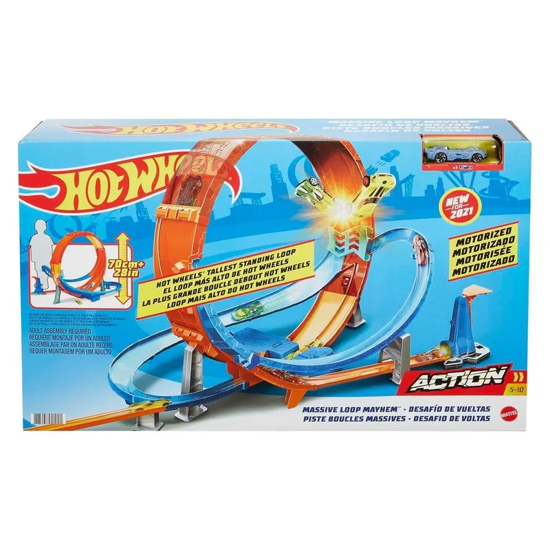 Hot Wheels Pista de Coches Desafío con Looping HCB00 MATTEL