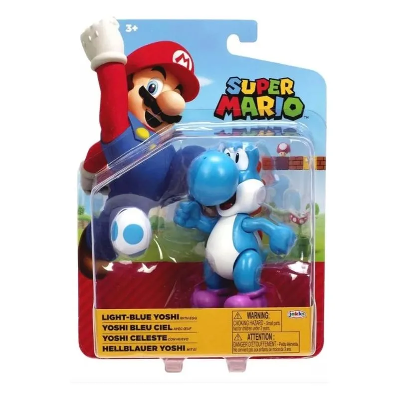 Figura Yoshi Celeste de 10 cm Colección Super Mario 42442-YOSHI JAKKS - Imagen 2