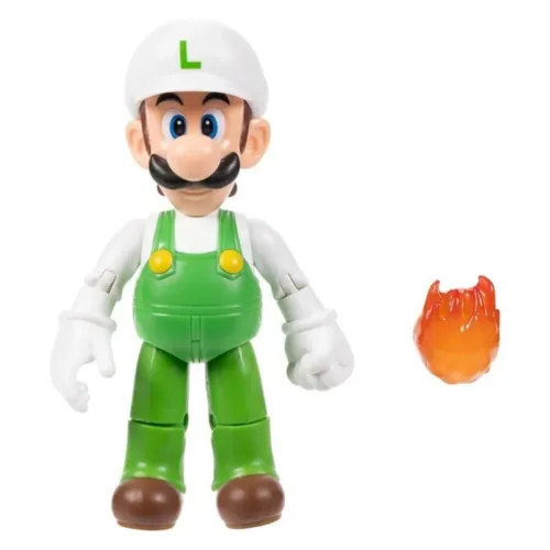 Figura Luigi Fuego 10 cm con Bola Colección Super Mario 42448-LF JAKKS