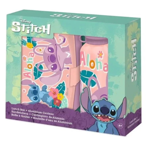 Kids Euroswan Stitch Botella de Aluminio 500ml y Sandwichera ST00093