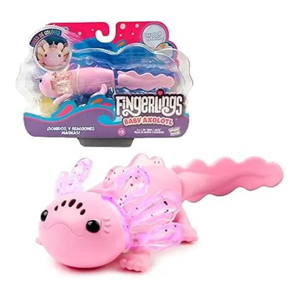 Bizak Fingerlings Axolot - Ajolote Interactivo Rosa con Sonidos 61853142 BIZAK