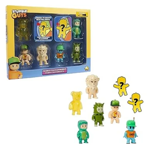 Bizak Stumble Guys Pack 8 Figuras – T-Rex Guy y Robot Guy, Juguete Fans 64112072-TREX-ROBO
