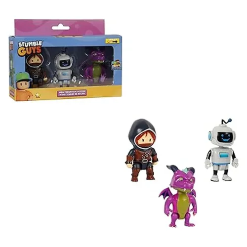 Bizak Stumble Guys Pack 3 Figuras – Stumblebot Mk2, Juguete Oficial 64113003-STK.BOT.D