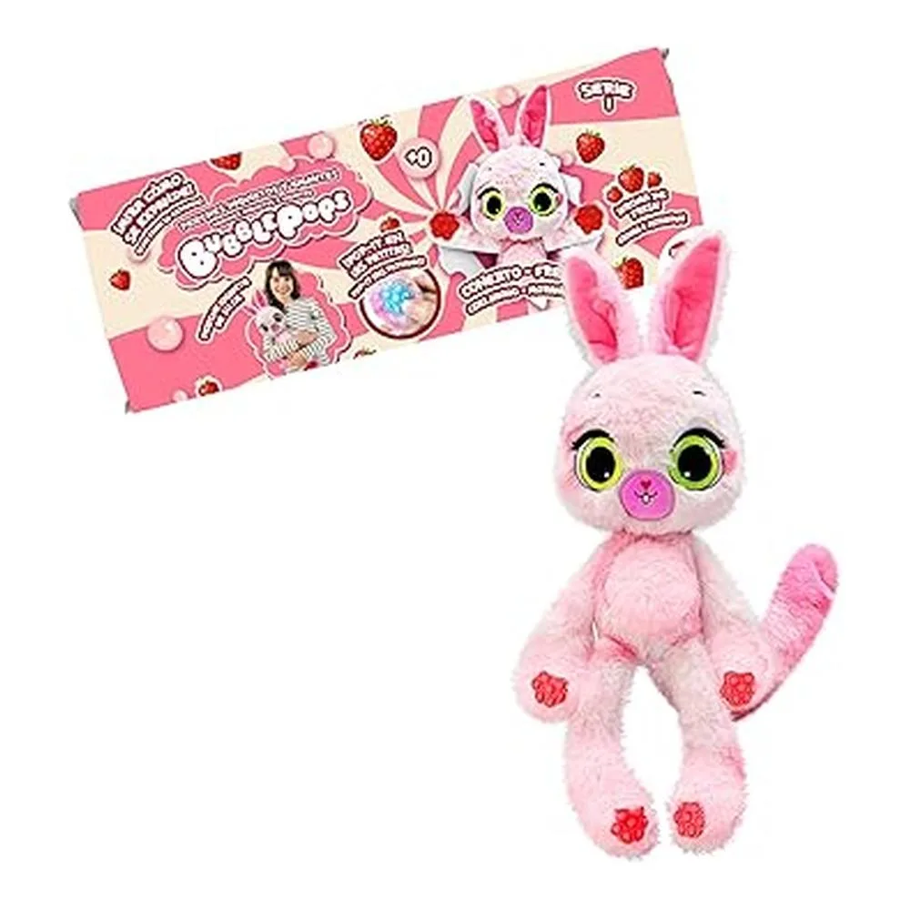 Bizak Bubble Pops - Peluche Conejito Fresa, Crece 5 Veces, Aroma Dulce 64492004-CON.FRESA