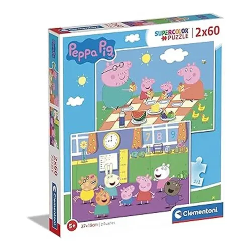 Clementoni Puzzle Infantil 2 Puzzles de 60 Piezas Peppa Pig 24793