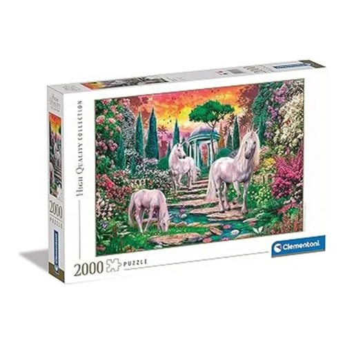 Clementoni Puzzle Adulto 2000 Piezas Jardín con Unicornios 32575.7