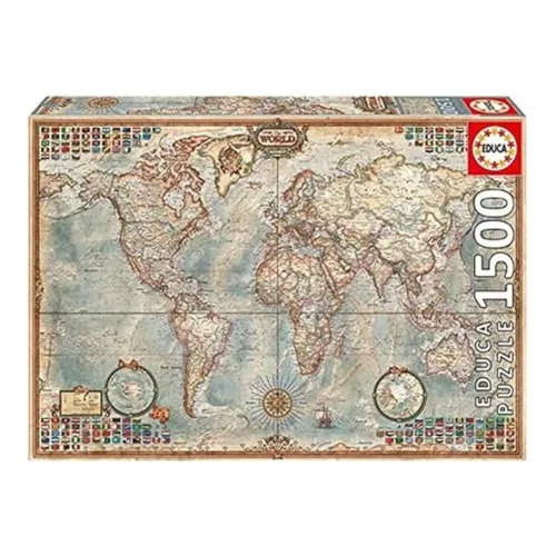 Educa Puzzle Mapa Político del Mundo 1500 Piezas 16005