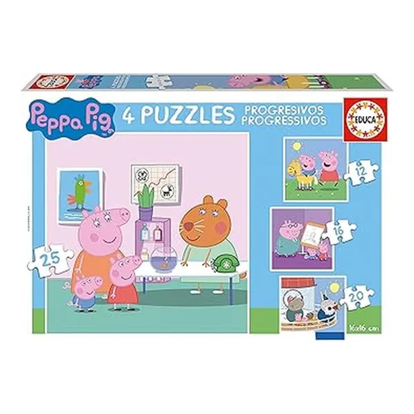 Educa Borras Puzzles Progresivos Peppa Pig 12-20-25-25 Piezas 16817 ...