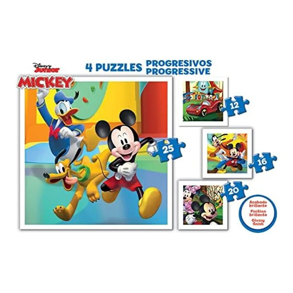 Educa Conjunto de Puzzles Progresivos Mickey and Friends 12-16-20-25 Piezas 19294 - Imagen 2