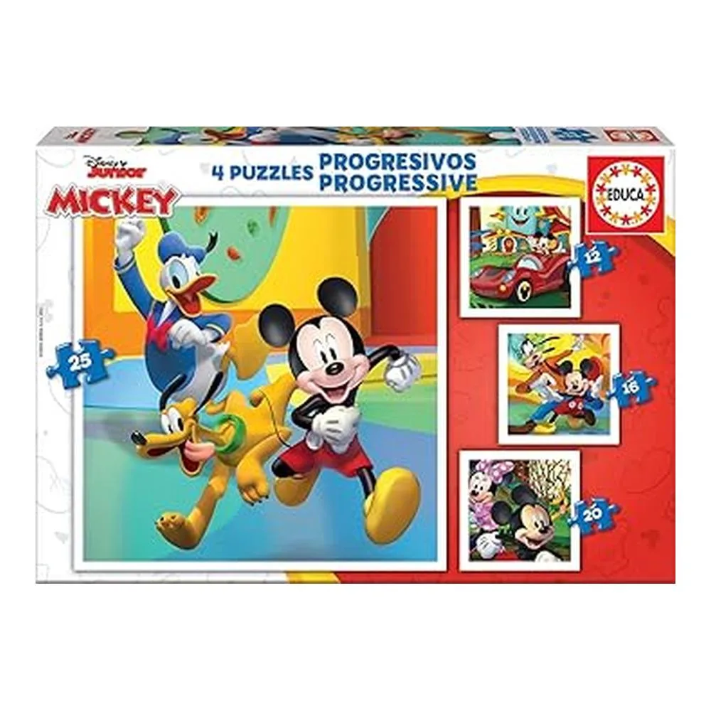 Educa Conjunto de Puzzles Progresivos Mickey and Friends 12-16-20-25 Piezas 19294