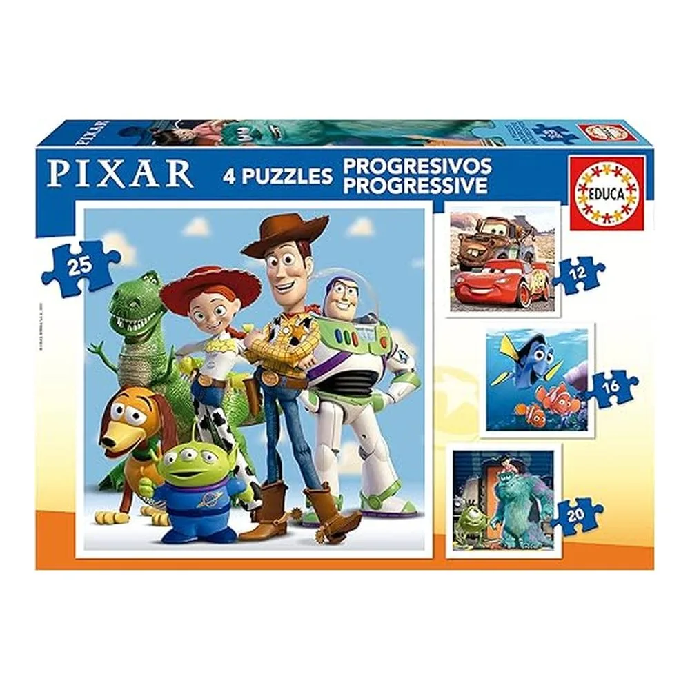 Educa Conjunto de Puzzles Progresivos Pixar 12-16-20-25 Piezas 19681