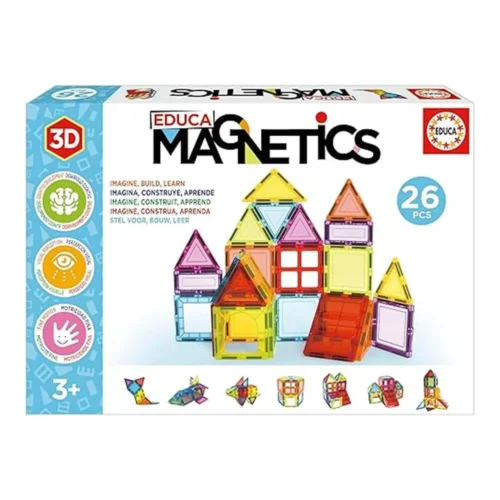 Educa Magnetics Juego Educativo de Construcción 3D Magnético 26 Piezas 20022
