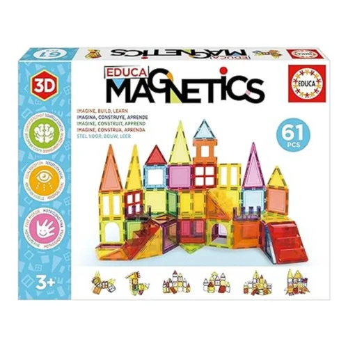 Educa Magnetics Juego Educativo de Construcción 3D Magnético 61 Piezas 20024