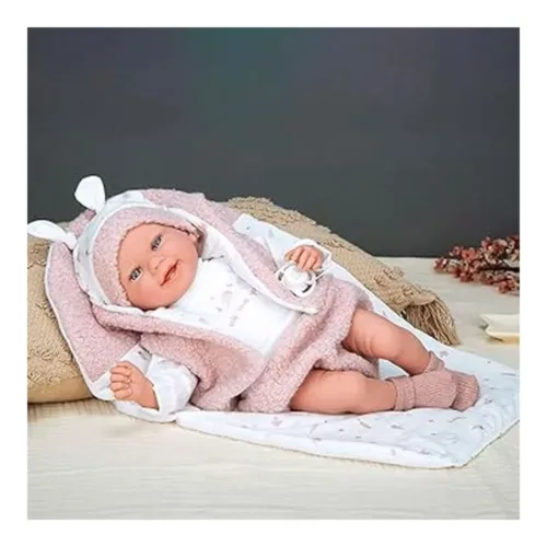 Muñeco Arias Elegance Colin Vestido en Rosa y Blanco con Cojín 60886