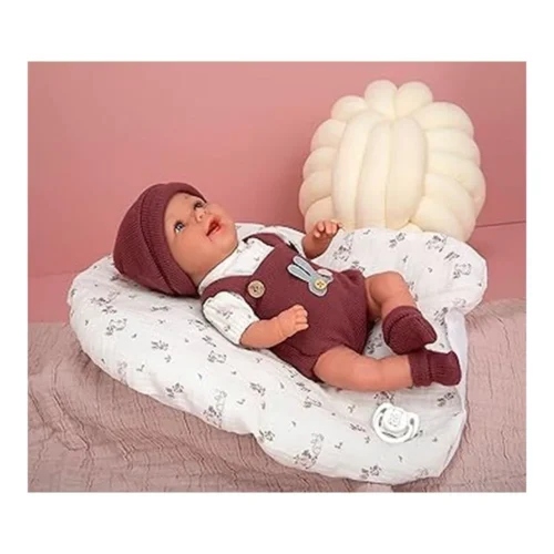 Muñeco Arias Elegance Babyto Vestido en Granate y Blanco con Manta 60888