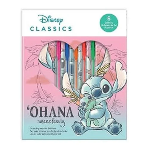Blister de cuaderno más seis bolígrafos de gel Disney Stitch ST00035