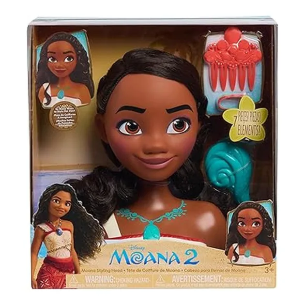 Just Play Cabeza para Peinados Princesa Moana 2 7 Piezas Disney 87048