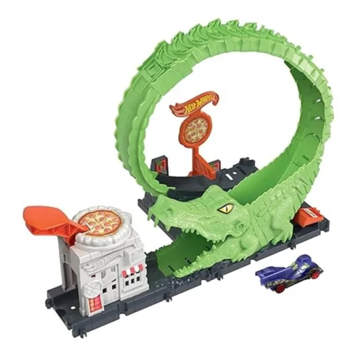 Hot Wheels City Ataque del Cocodrilo Pista para Coches de Juguete HKX39