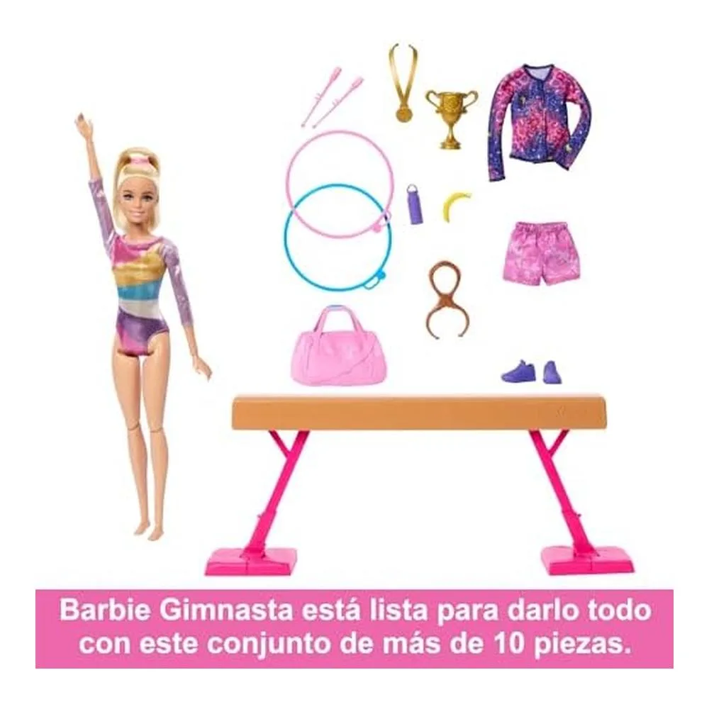 Barbie Tú Puedes Ser Muñeca Rubia Gimnasta con Set de Juego HRG52 - Imagen 2